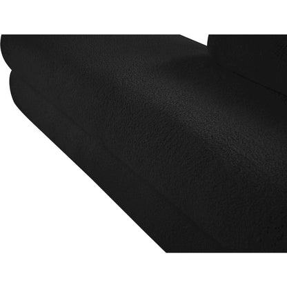 Kennedy Black Faux Shearling Teddy Fabric Bench