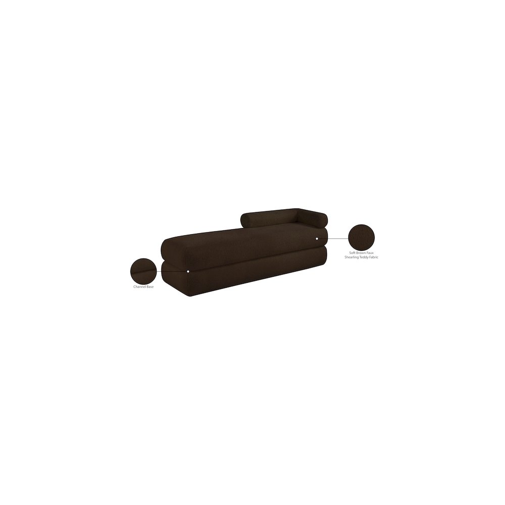 Kennedy Brown Faux Shearling Teddy Fabric Bench