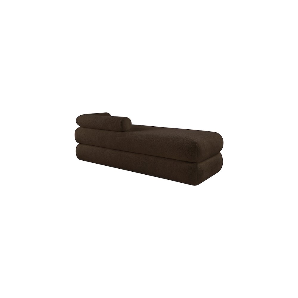 Kennedy Brown Faux Shearling Teddy Fabric Bench