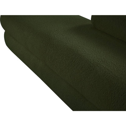 Kennedy Green Faux Shearling Teddy Fabric Bench