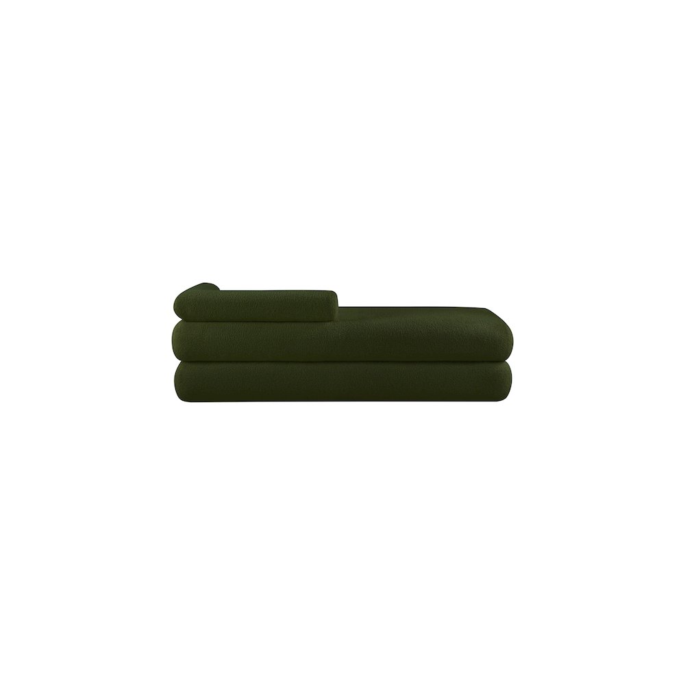 Kennedy Green Faux Shearling Teddy Fabric Bench