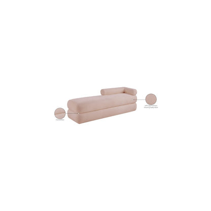 Kennedy Pink Faux Shearling Teddy Fabric Bench