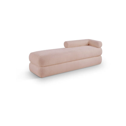 Kennedy Pink Faux Shearling Teddy Fabric Bench