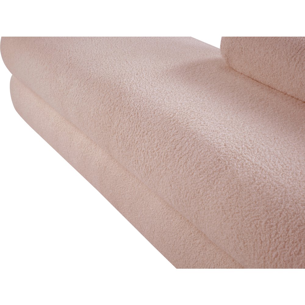 Kennedy Pink Faux Shearling Teddy Fabric Bench