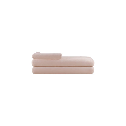 Kennedy Pink Faux Shearling Teddy Fabric Bench