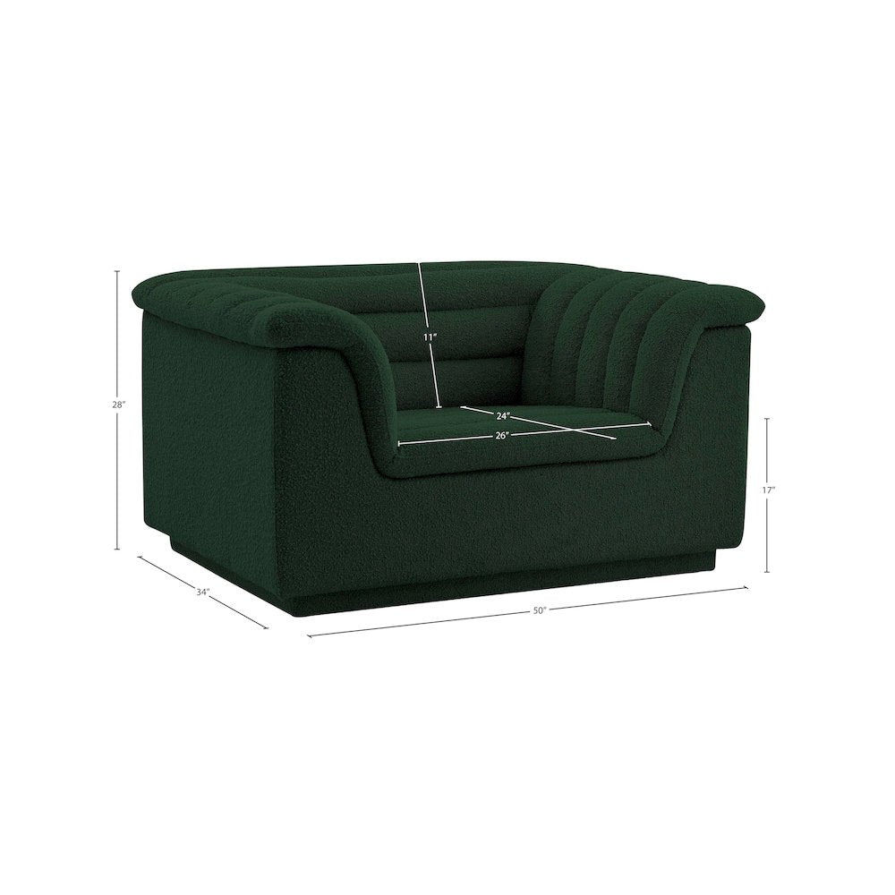 Cascade Green Boucle Fabric Chair
