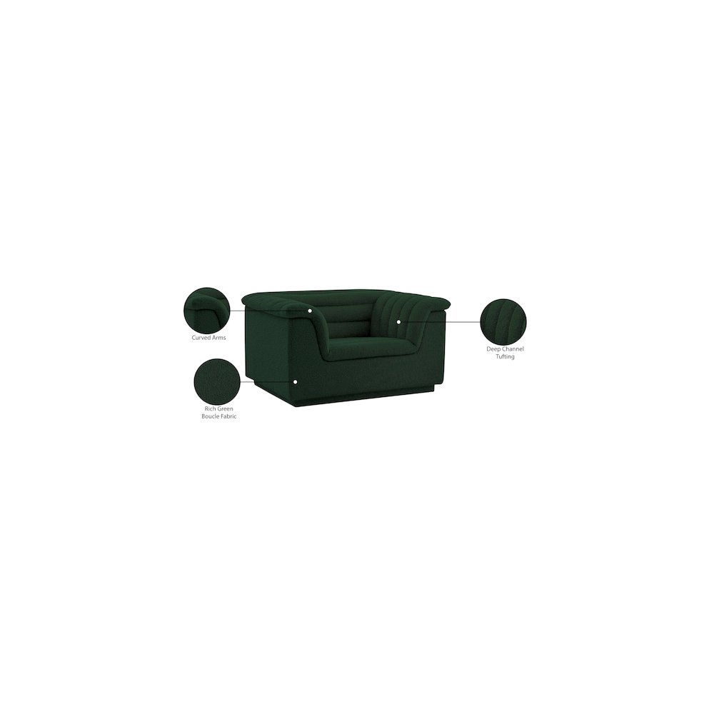 Cascade Green Boucle Fabric Chair