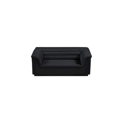 Cascade Black Velvet Fabric Loveseat