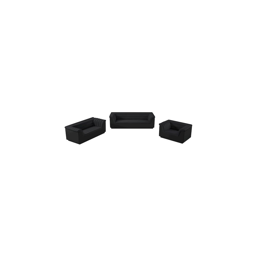 Cascade Black Velvet Fabric Sofa