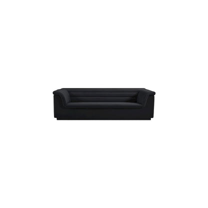 Cascade Black Velvet Fabric Sofa