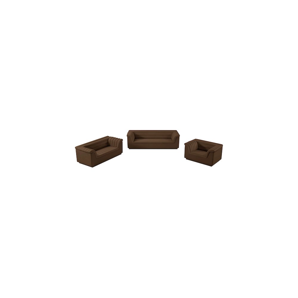 Cascade Brown Velvet Fabric Loveseat