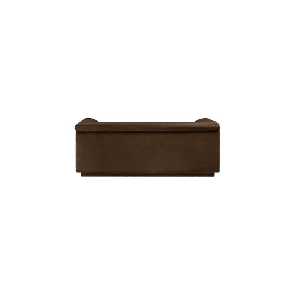 Cascade Brown Velvet Fabric Loveseat