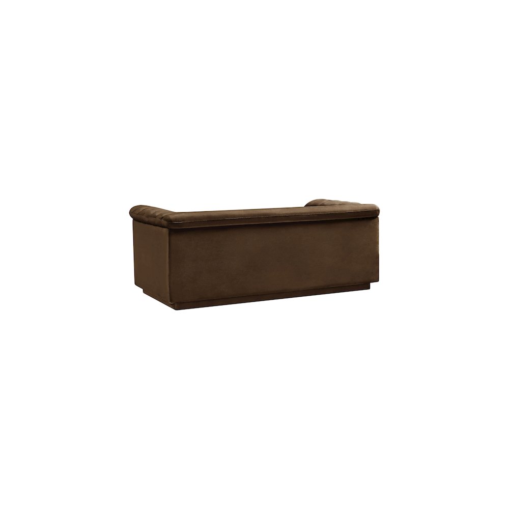 Cascade Brown Velvet Fabric Loveseat