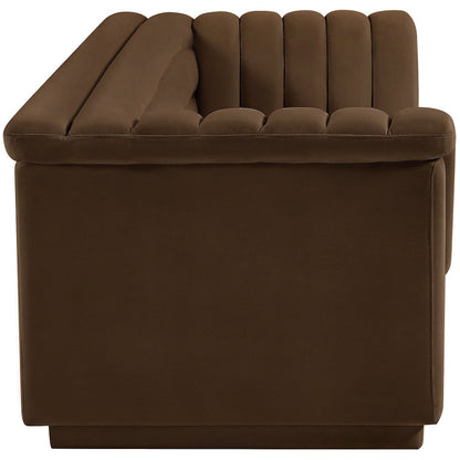 Cascade Brown Velvet Fabric Sofa