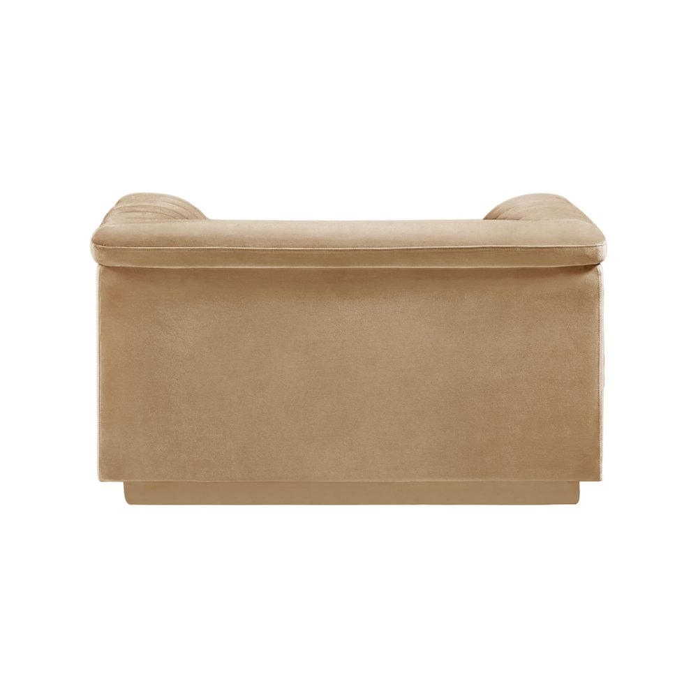 Cascade Camel Velvet Fabric Chair