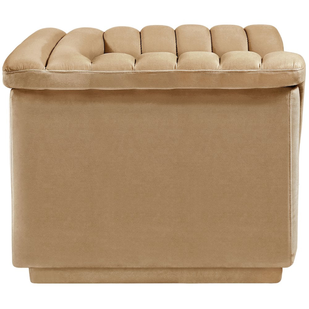 Cascade Camel Velvet Fabric Chair