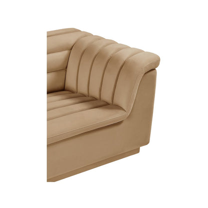 Cascade Camel Velvet Fabric Chair