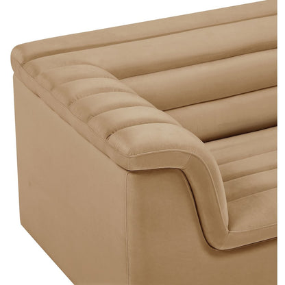 Cascade Camel Velvet Fabric Chair