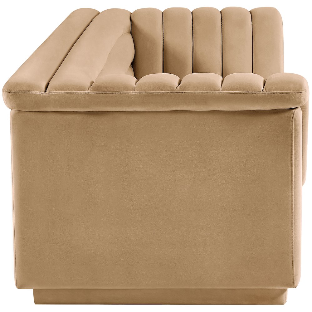 Cascade Camel Velvet Fabric Sofa