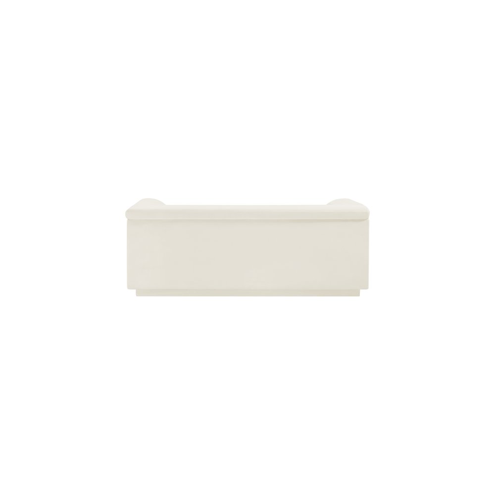 Cascade Cream Velvet Fabric Loveseat