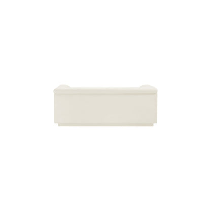 Cascade Cream Velvet Fabric Loveseat