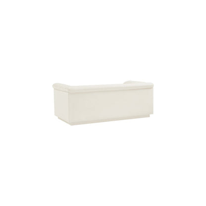 Cascade Cream Velvet Fabric Loveseat