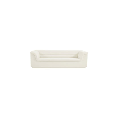 Cascade Cream Velvet Fabric Sofa