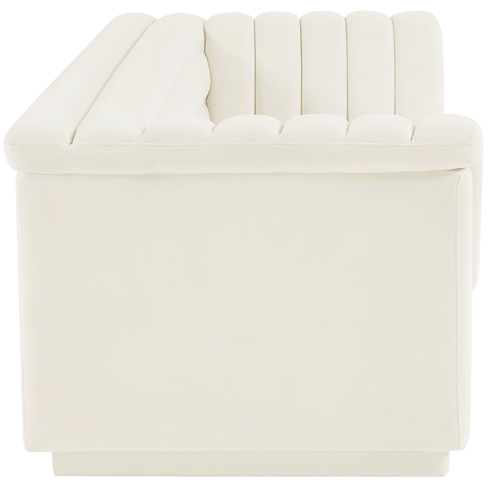Cascade Cream Velvet Fabric Sofa