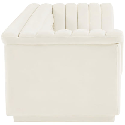 Cascade Cream Velvet Fabric Sofa