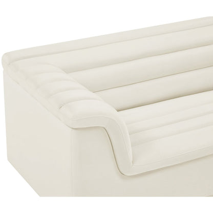 Cascade Cream Velvet Fabric Sofa