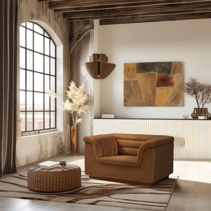 Cascade Saddle Velvet Fabric Chair