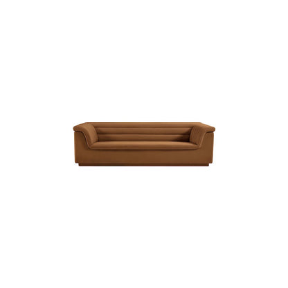 Cascade Saddle Velvet Fabric Sofa