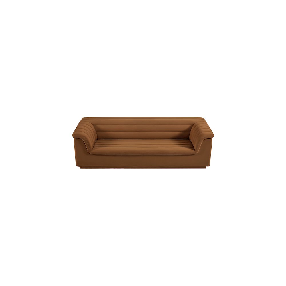 Cascade Saddle Velvet Fabric Sofa