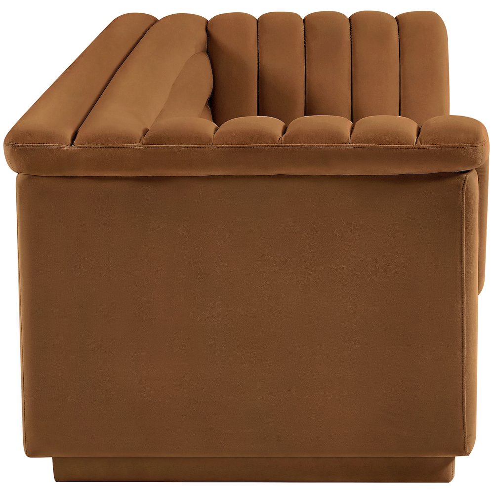Cascade Saddle Velvet Fabric Sofa