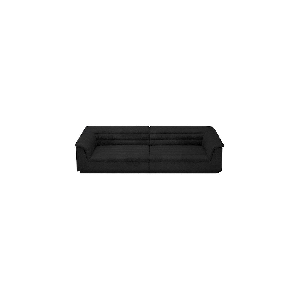 Cascade Black Boucle Fabric Modular Sofa