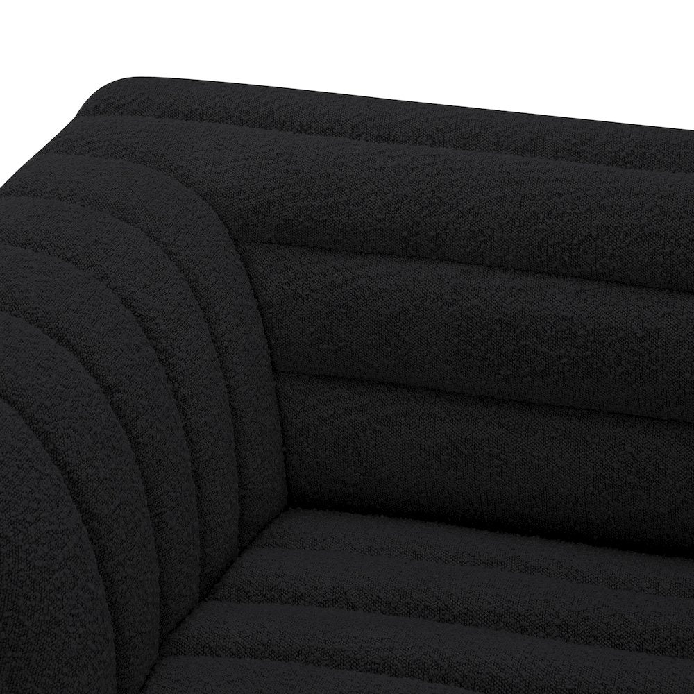 Cascade Black Boucle Fabric Modular Sofa