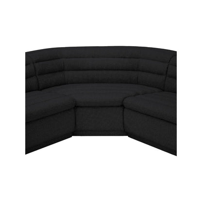 Cascade Black Boucle Fabric Modular Sectional