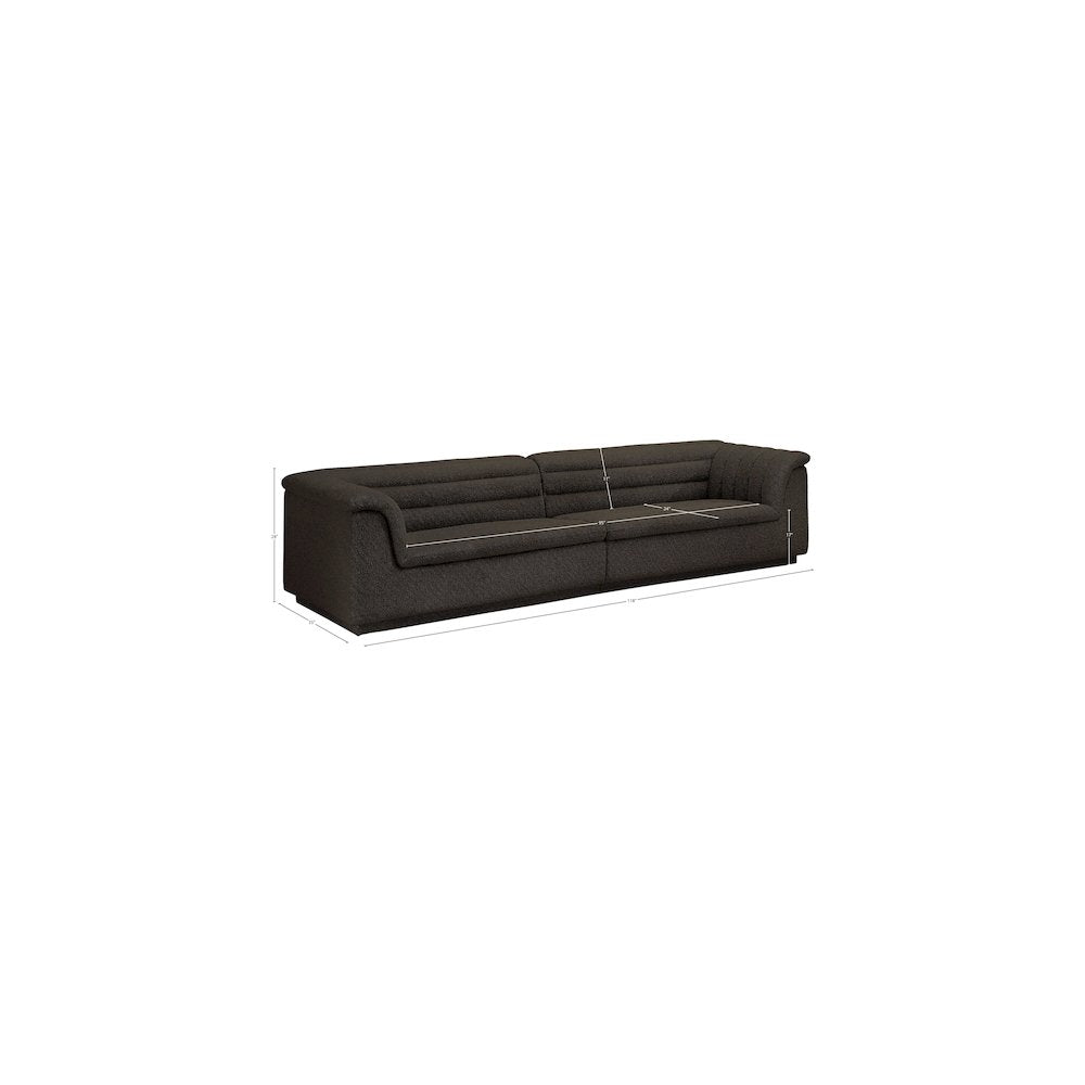 Cascade Brown Boucle Fabric Modular Sofa