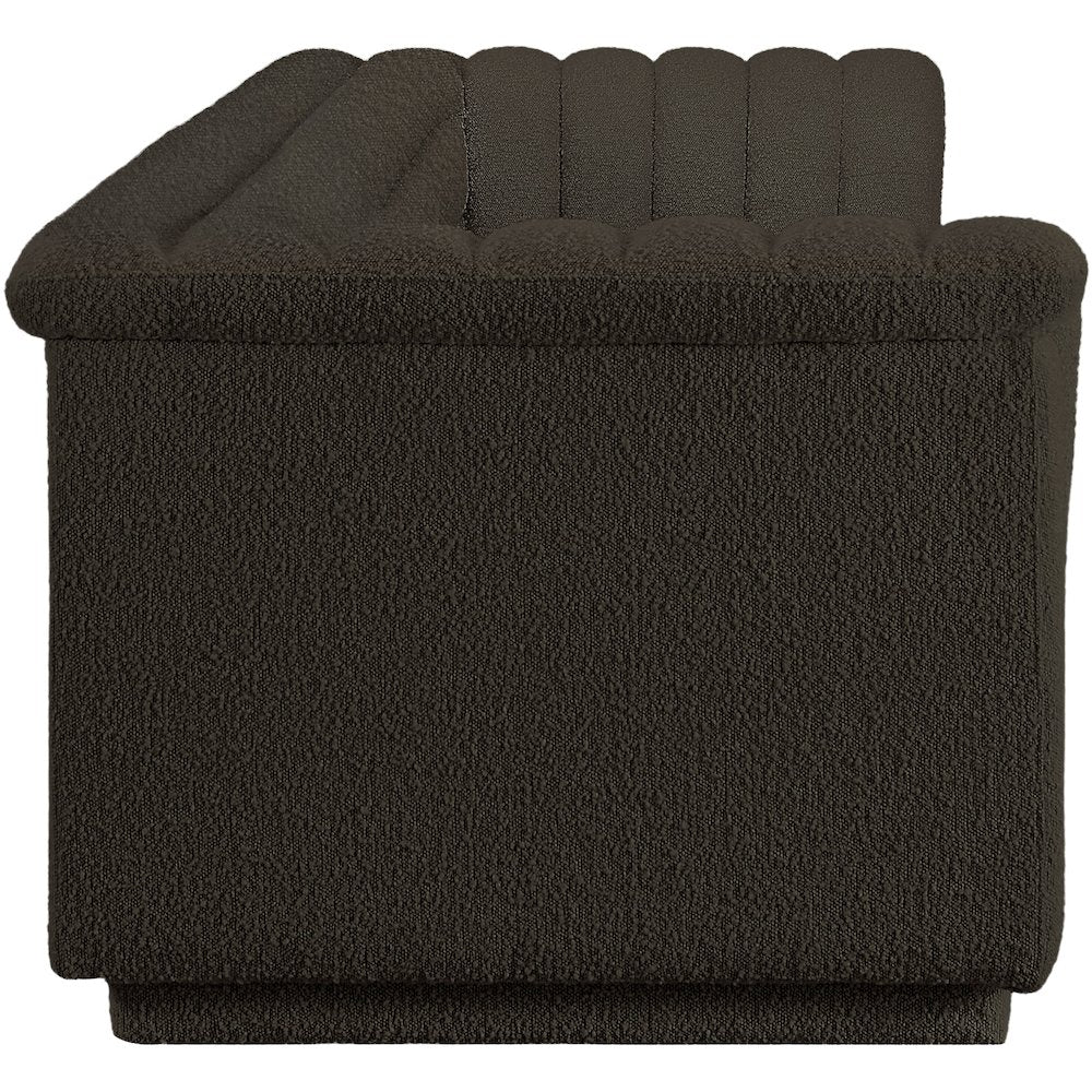 Cascade Brown Boucle Fabric Modular Sofa