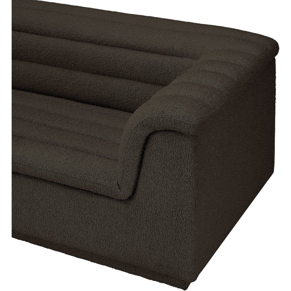 Cascade Brown Boucle Fabric Modular Sofa