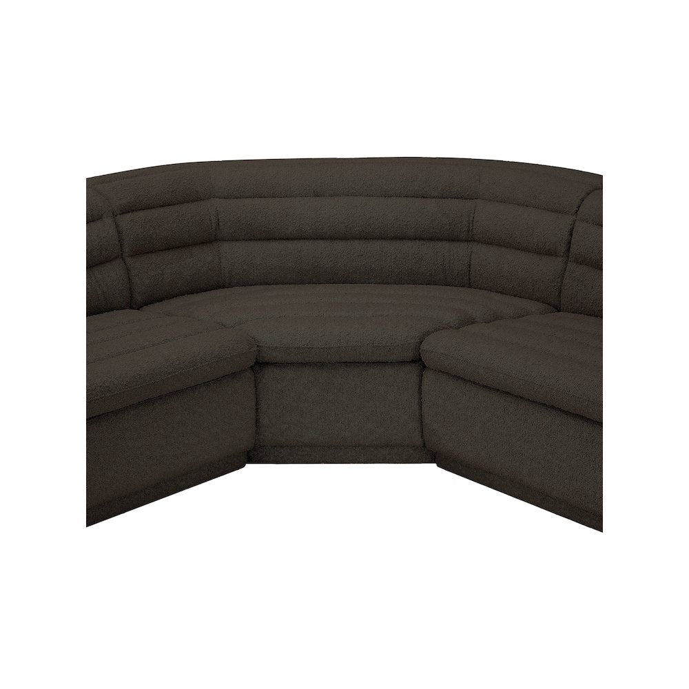 Cascade Brown Boucle Fabric Modular Sectional