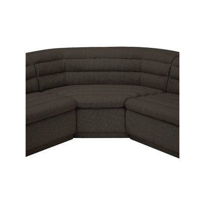 Cascade Brown Boucle Fabric Modular Sectional