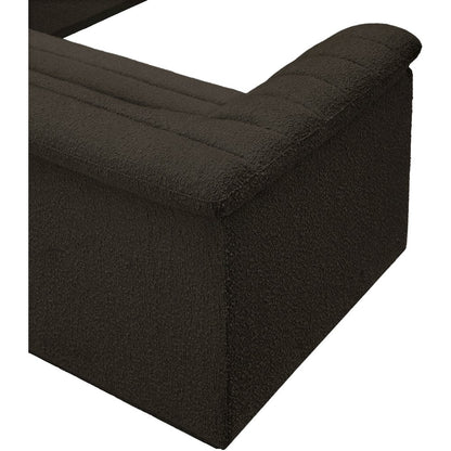 Cascade Brown Boucle Fabric Modular Sectional