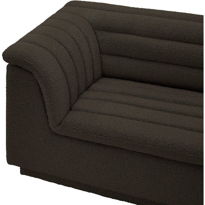 Cascade Brown Boucle Fabric Modular Sectional