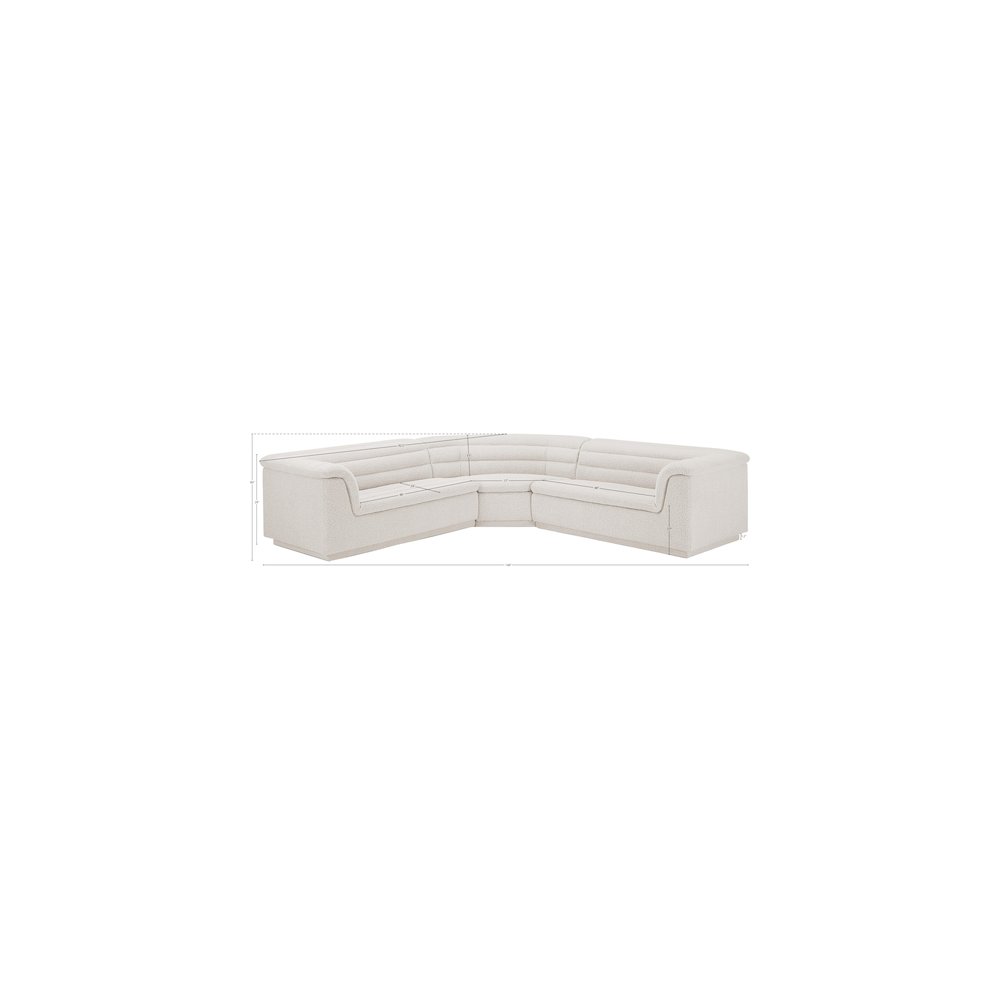 Cascade Cream Boucle Fabric Modular Sectional
