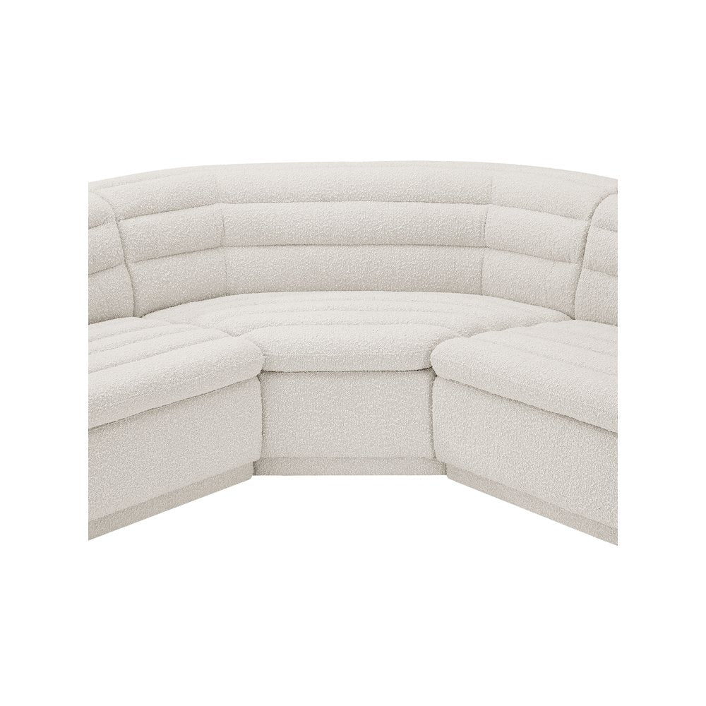 Cascade Cream Boucle Fabric Modular Sectional