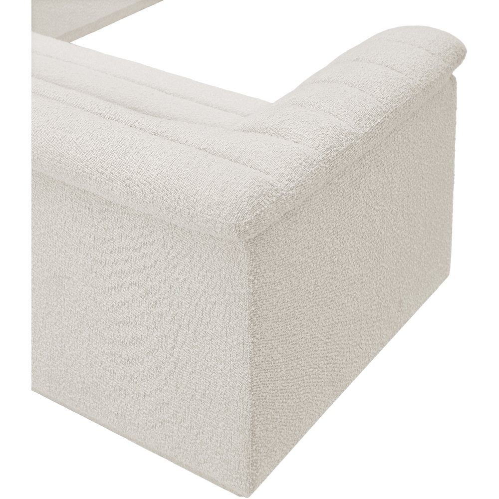Cascade Cream Boucle Fabric Modular Sectional