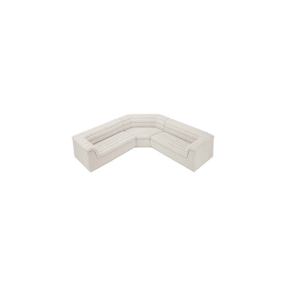 Cascade Cream Boucle Fabric Modular Sectional