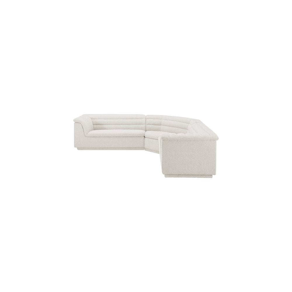 Cascade Cream Boucle Fabric Modular Sectional