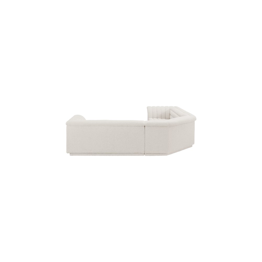Cascade Cream Boucle Fabric Modular Sectional